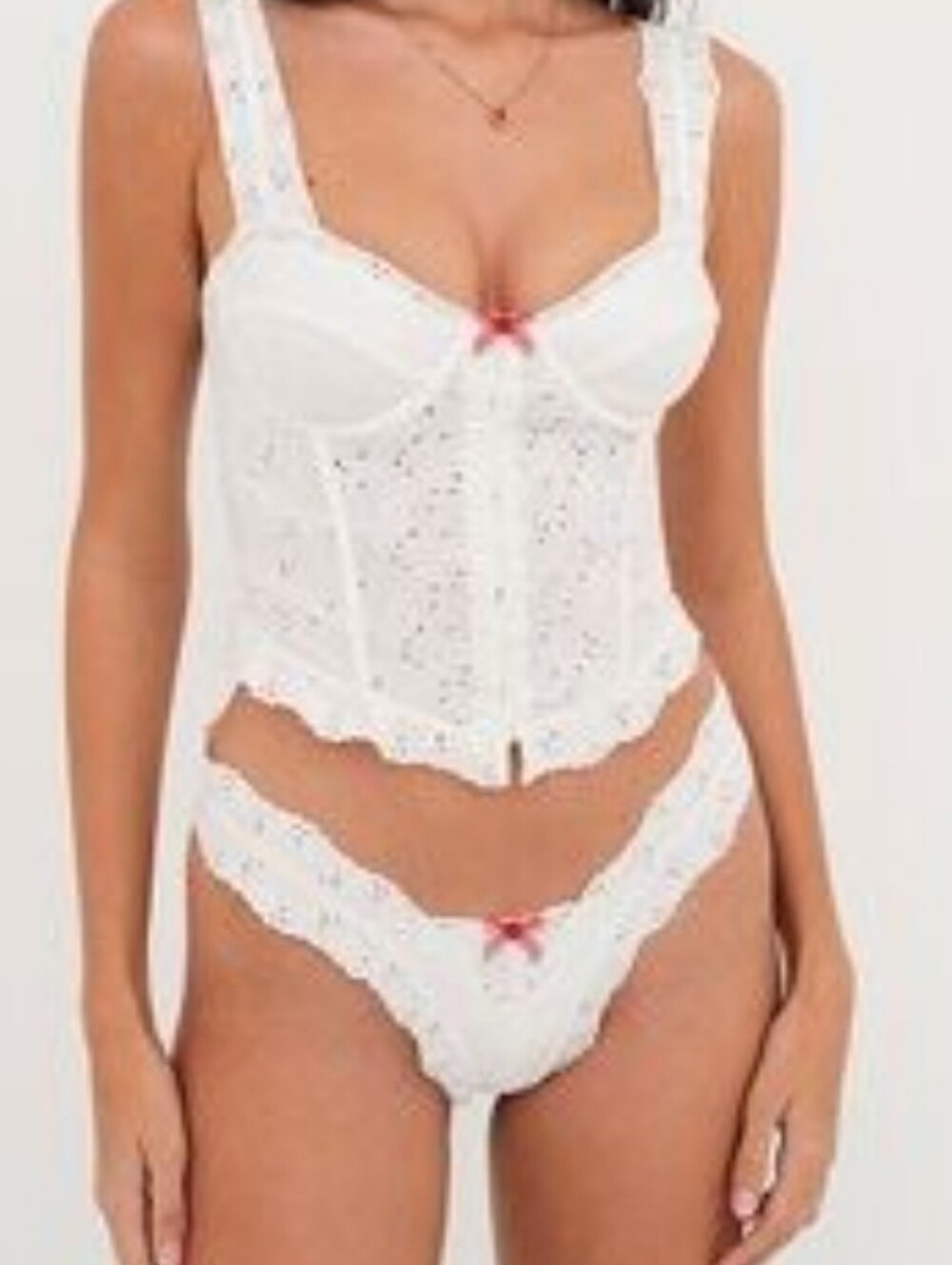 New!For Love And Lemons Martha Cheeky Eyelet Thong Panty